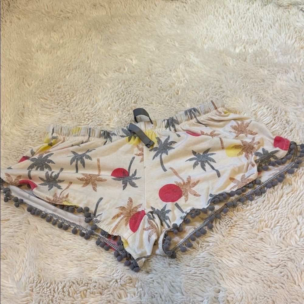 Tropical Print Women's Pajama Shorts